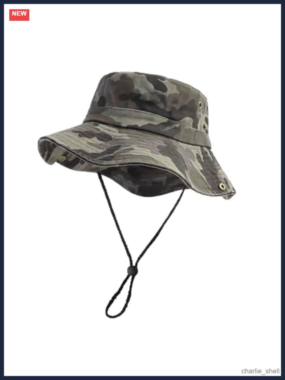 Unisex Cotton Bucket Hat UPF 50+ Wide Brim Camo Sun Protection